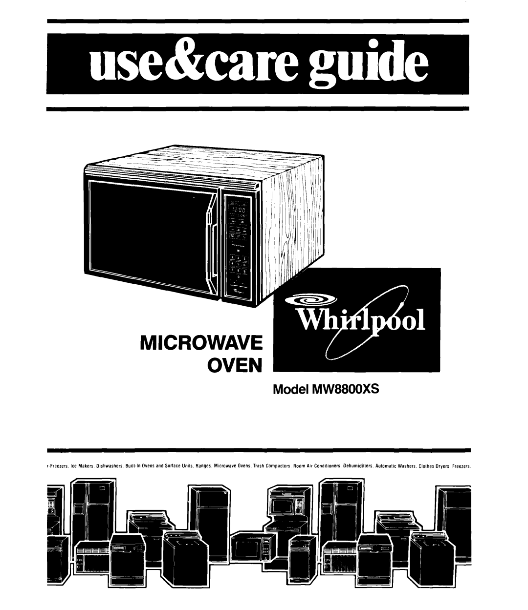 Whirlpool MW8800XS manual Microwave Oven 