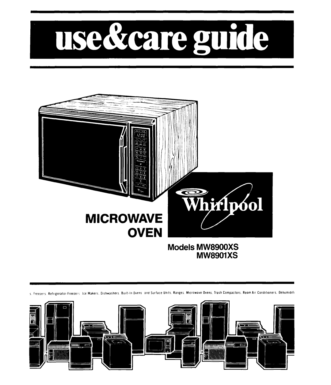 Whirlpool MW8901XS, MW8900XS manual Microwave Oven 