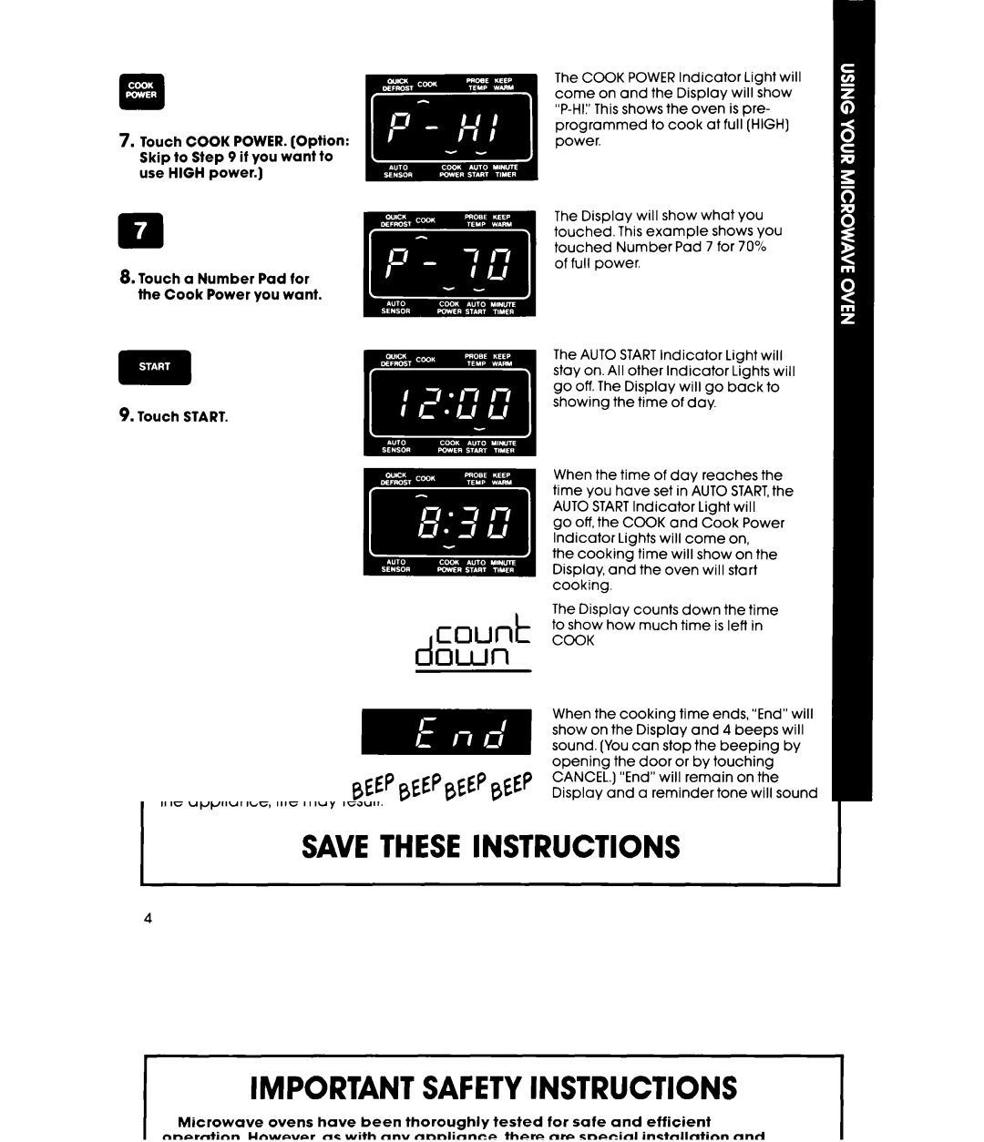 Whirlpool MW8901XS, MW8900XS manual Cook 