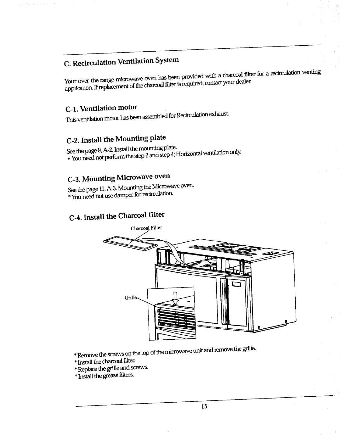 Whirlpool Ni-l30 manual Recirculation Ventilation System 