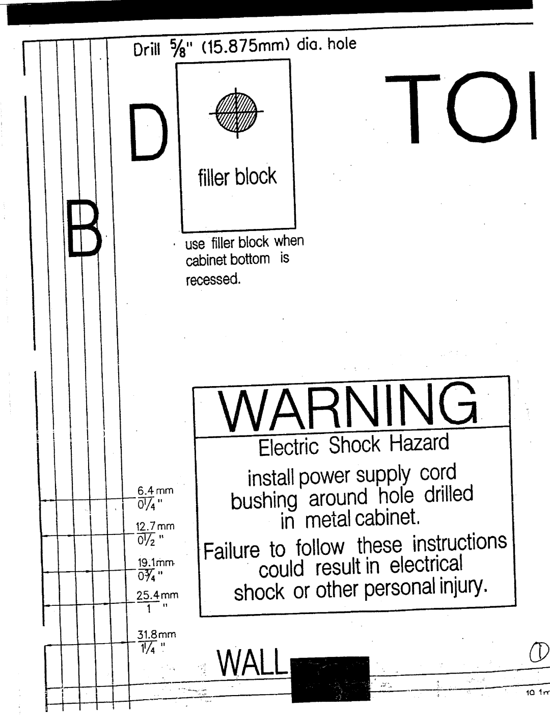 Whirlpool Ni-l30 manual Fillerblock 