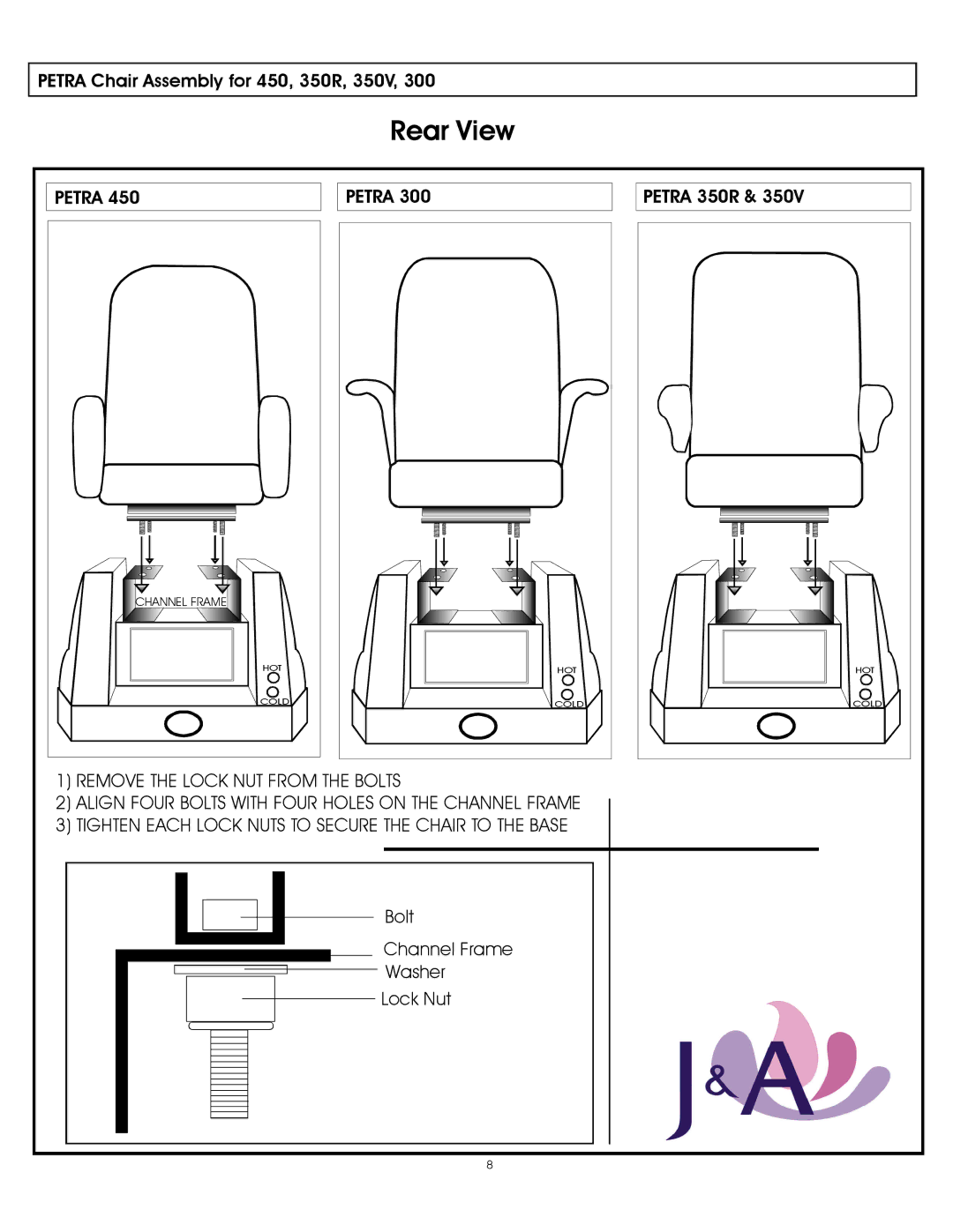 Whirlpool Petra Collection owner manual Rear View 