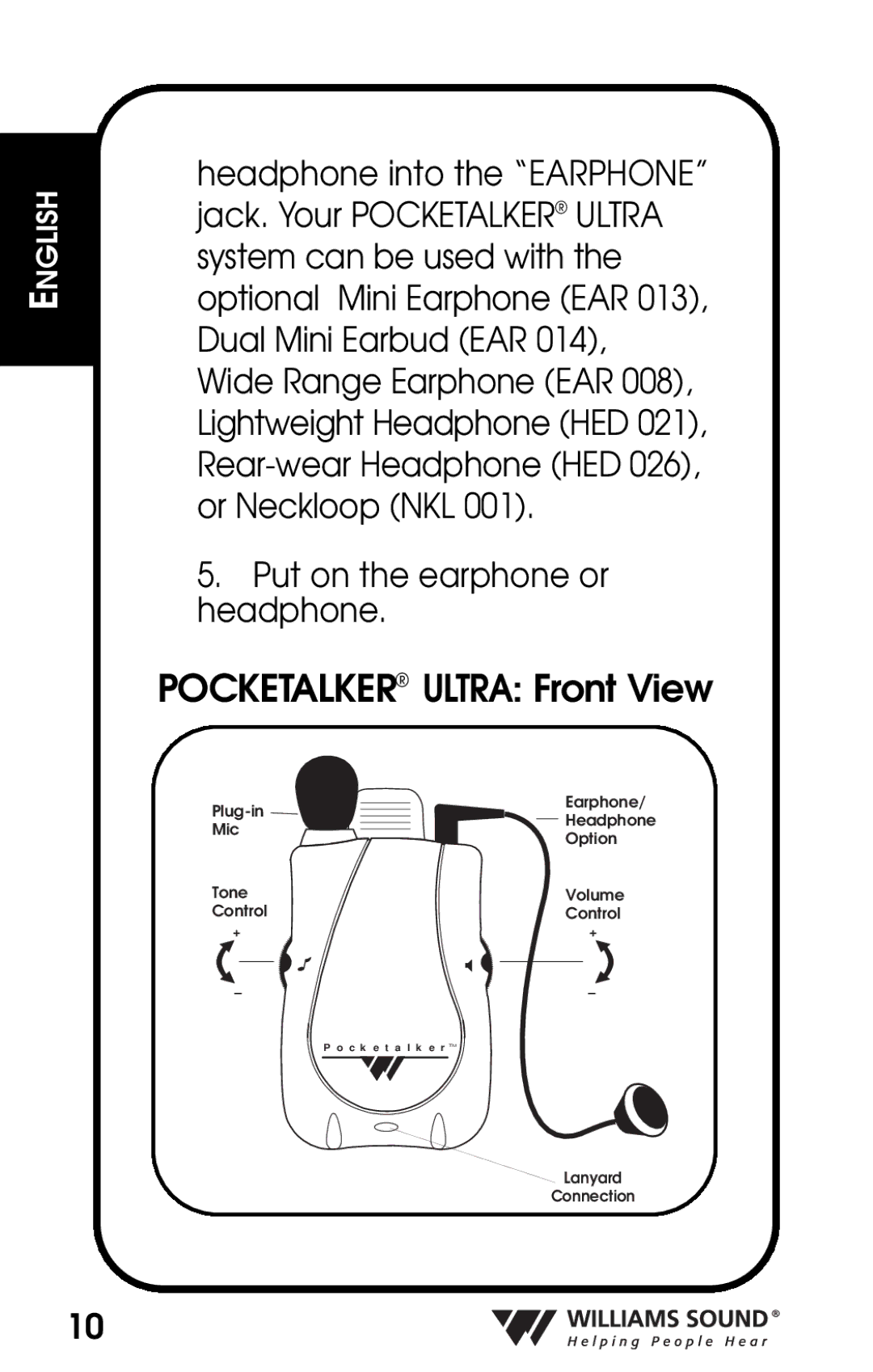 Whirlpool PKT D1 manual Pocketalker Ultra Front View 