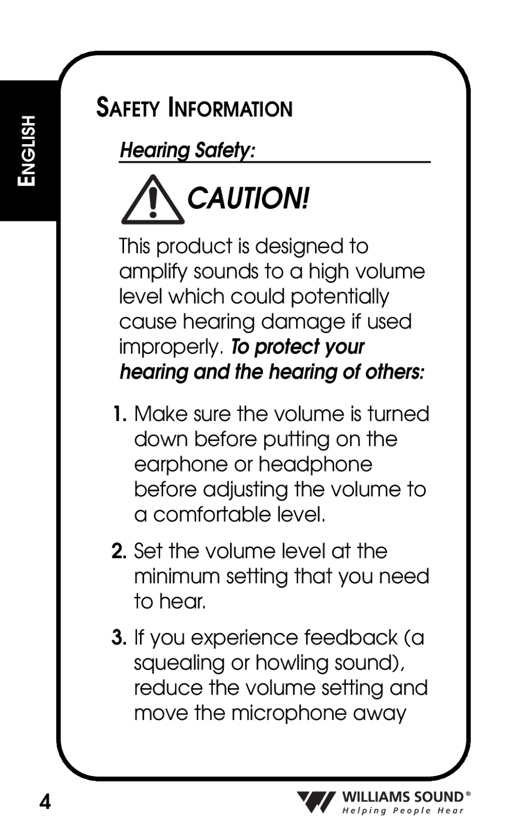 Whirlpool PKT D1 manual Safety Information, Hearing Safety 