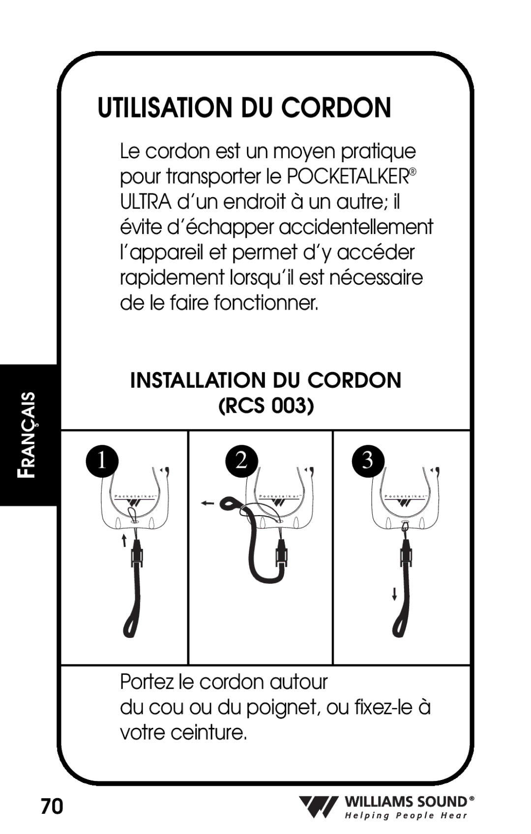 Whirlpool PKT D1 manual Utilisation DU Cordon, Installation DU Cordon 