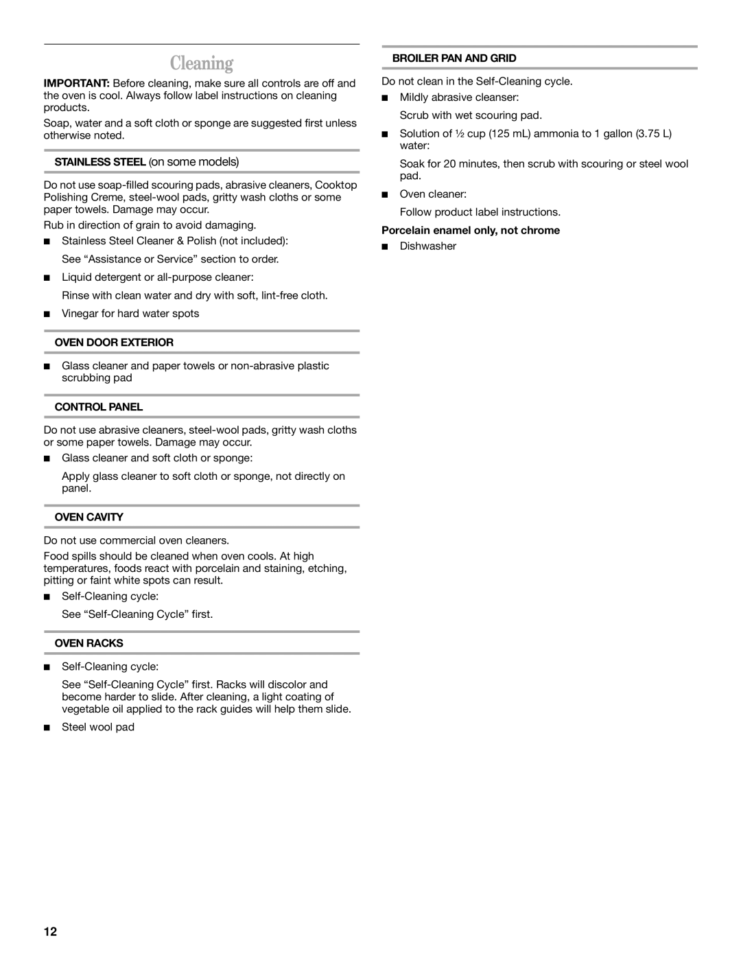 Whirlpool R4BS245 manual Cleaning 