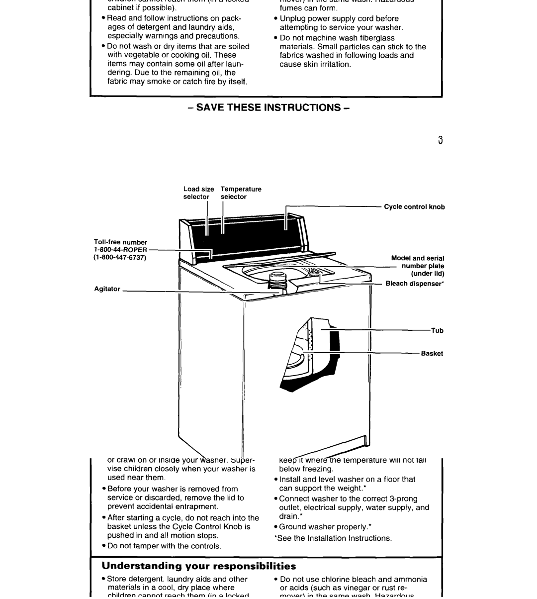 Whirlpool RAL5144BG0 warranty KnowingYour Washer’s Features, Other features not shown, Available on some models 