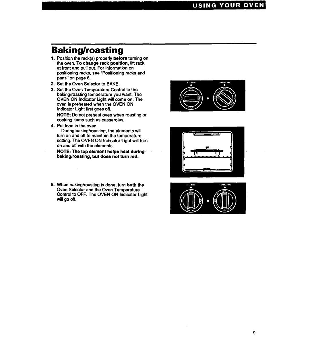 Whirlpool RB120PXY, RB1005XY, RBl OOPXY, RB220PXY warranty Baking/roasting 