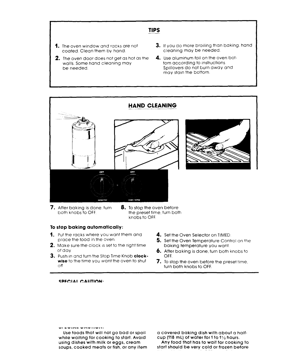 Whirlpool RB120PXK, RB1200XK, Oven, 288 manual Tips, Hand Cleaning 