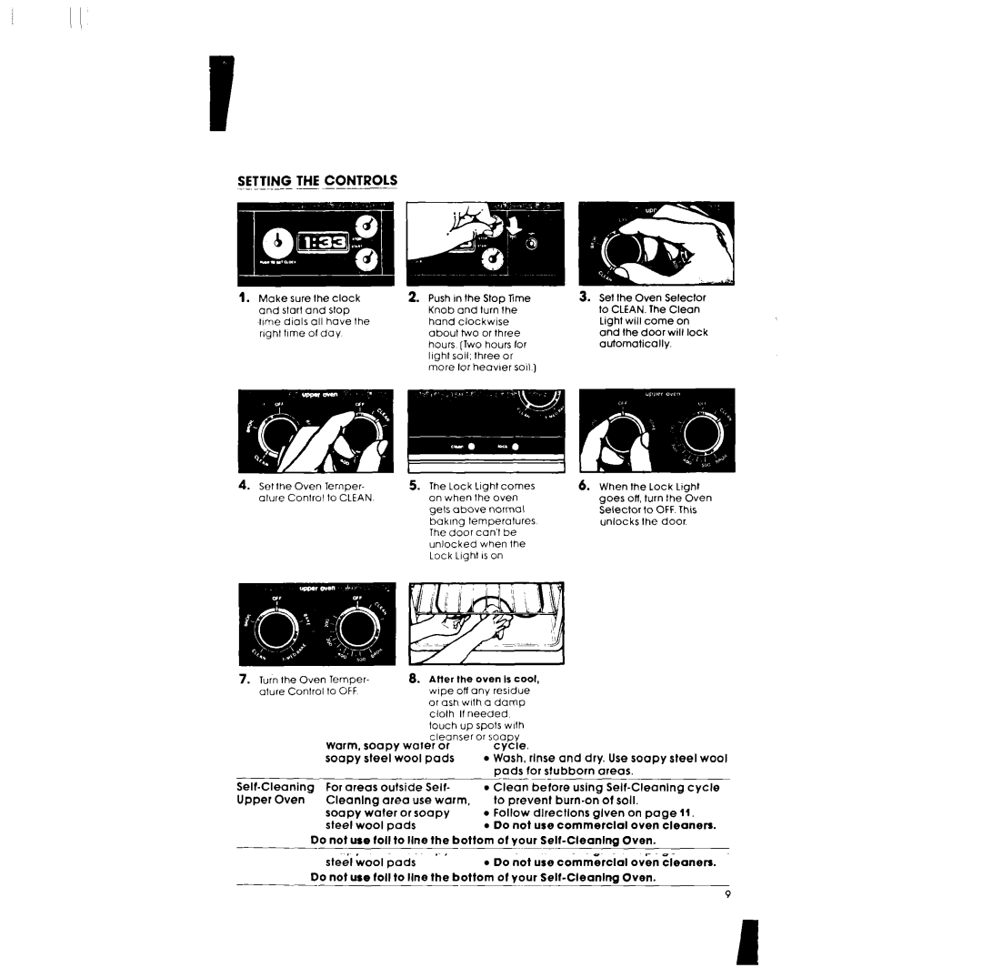 Whirlpool RB170PXL warranty Setting the Controls 