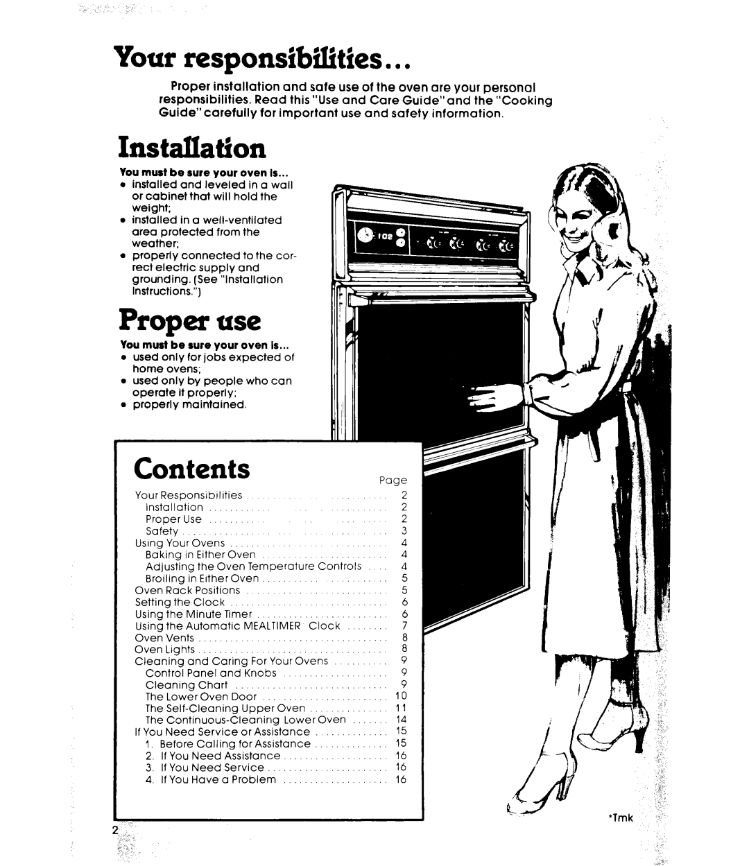 Whirlpool RB17UPXL warranty Your responsibilities l 