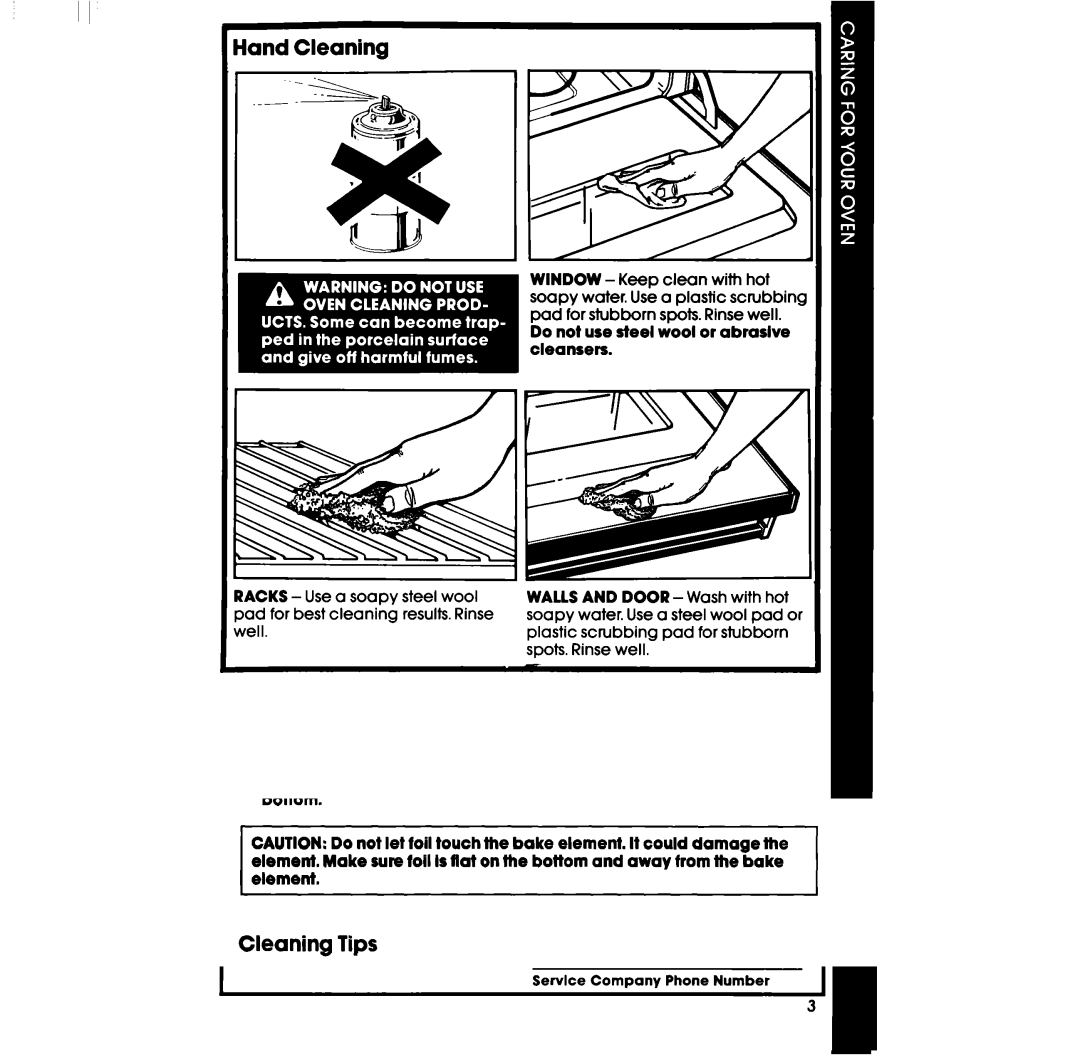 Whirlpool RB2200XV manual Cleaning, Do not use steel wool or abrasive cleansers 