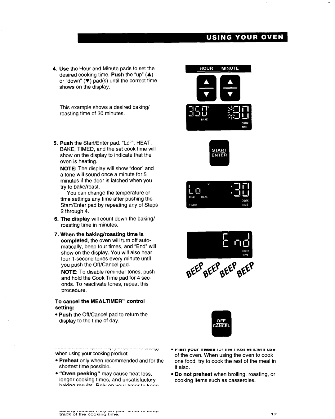 Whirlpool RB770PXB, RB260PXB, RB270PXB, RB760PXB, RB170PXB, RB16 PXB warranty Method 2 Using Stop Time 