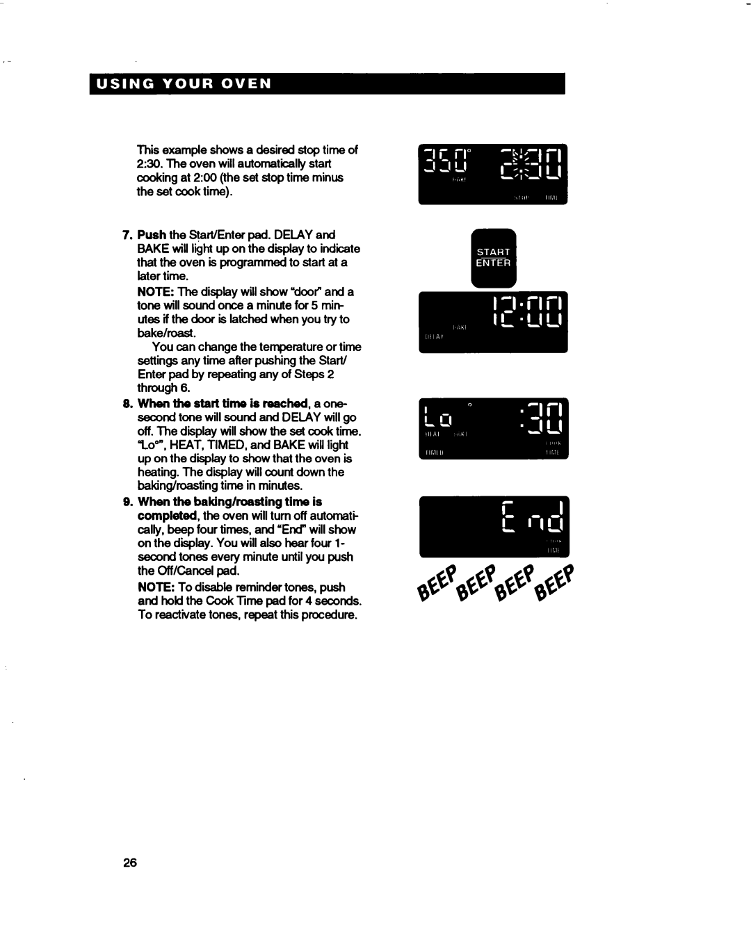 Whirlpool RB270PXB, RB260PXB, RB770PXB, RB760PXB, RB170PXB, RB16 PXB warranty Whenthestarttimeisreached,aone 