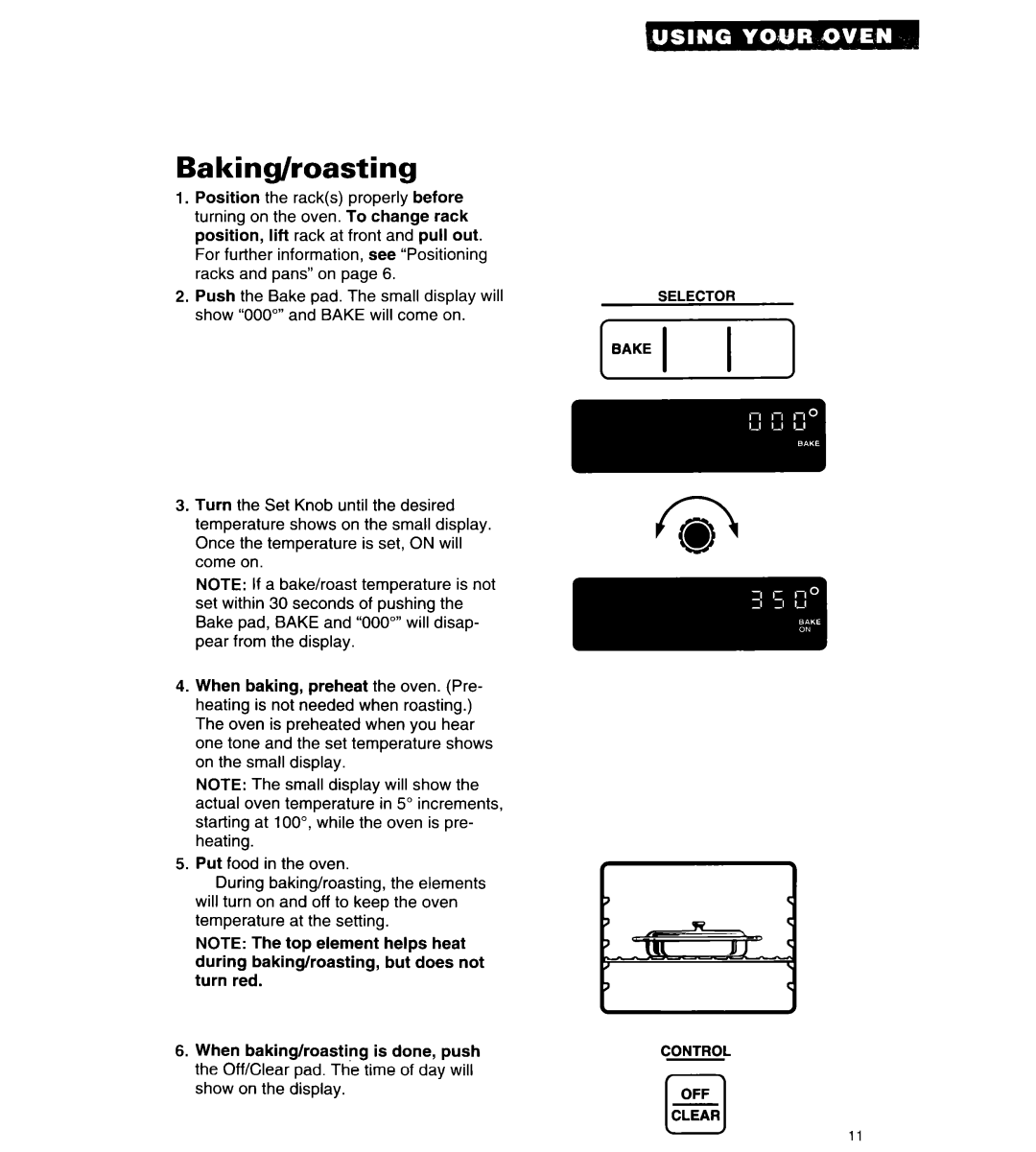 Whirlpool RB262PXA important safety instructions Ibake, Baking/roasting 