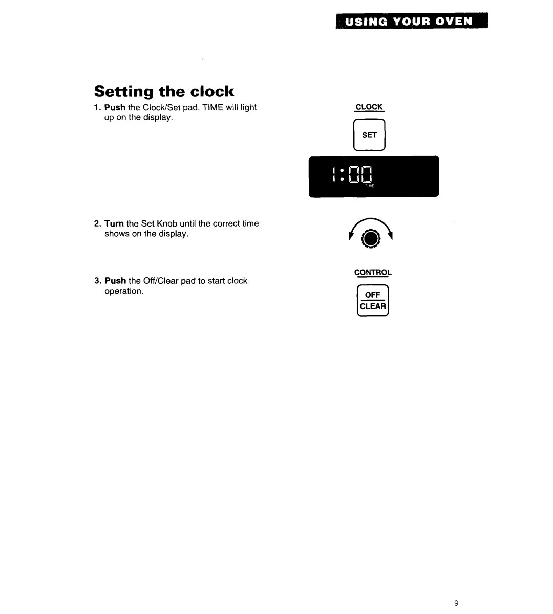 Whirlpool RB262PXA important safety instructions Setting the clock 