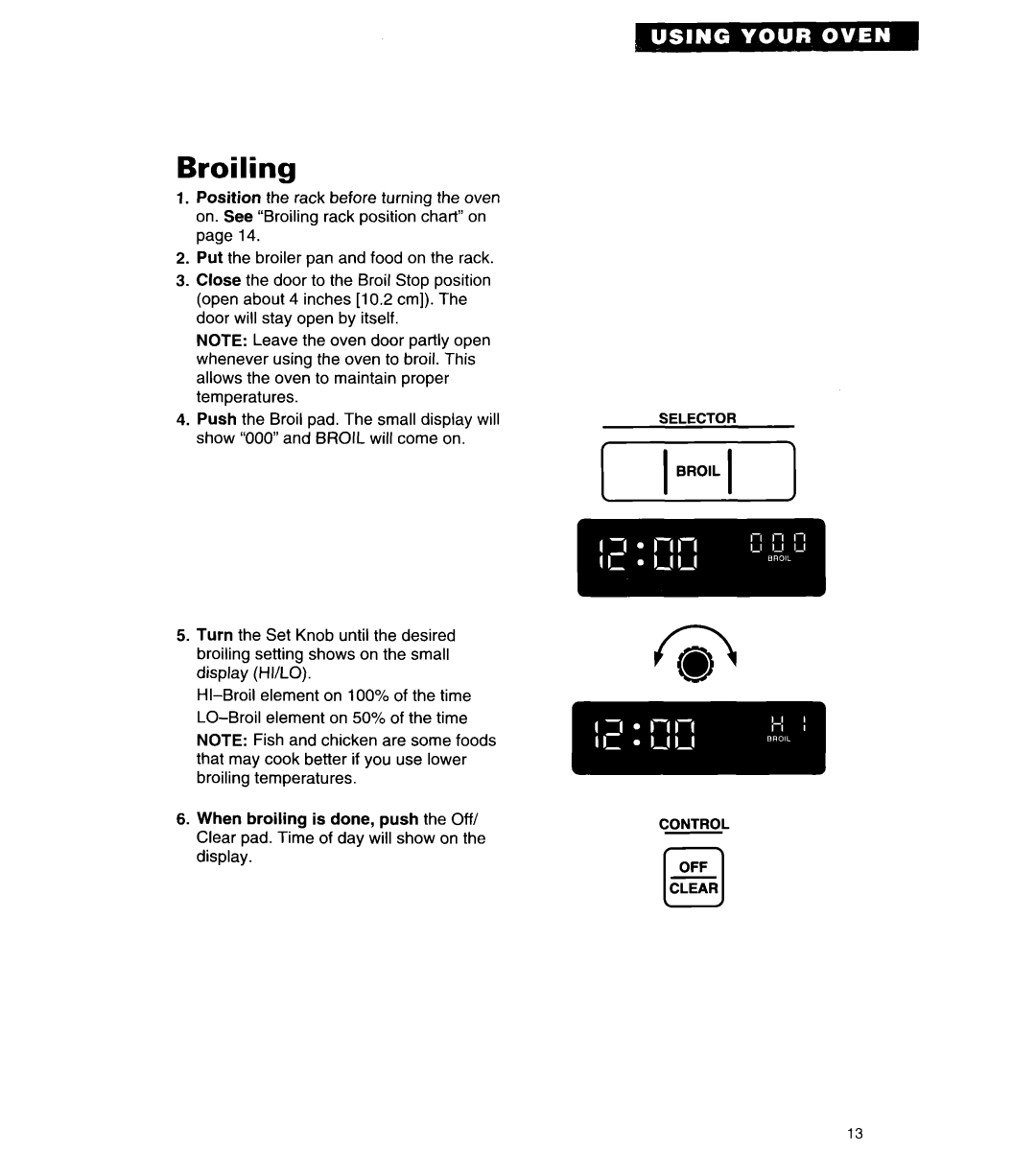 Whirlpool RB262PXA important safety instructions Broiling 