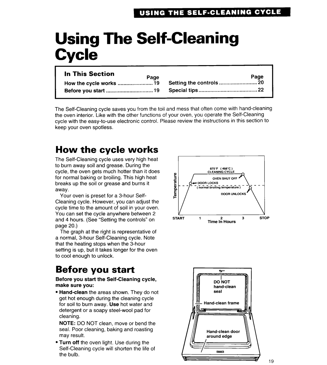 Whirlpool RB262PXA important safety instructions Using The Self-CleaningCycle, How the cycle works, Before you start 