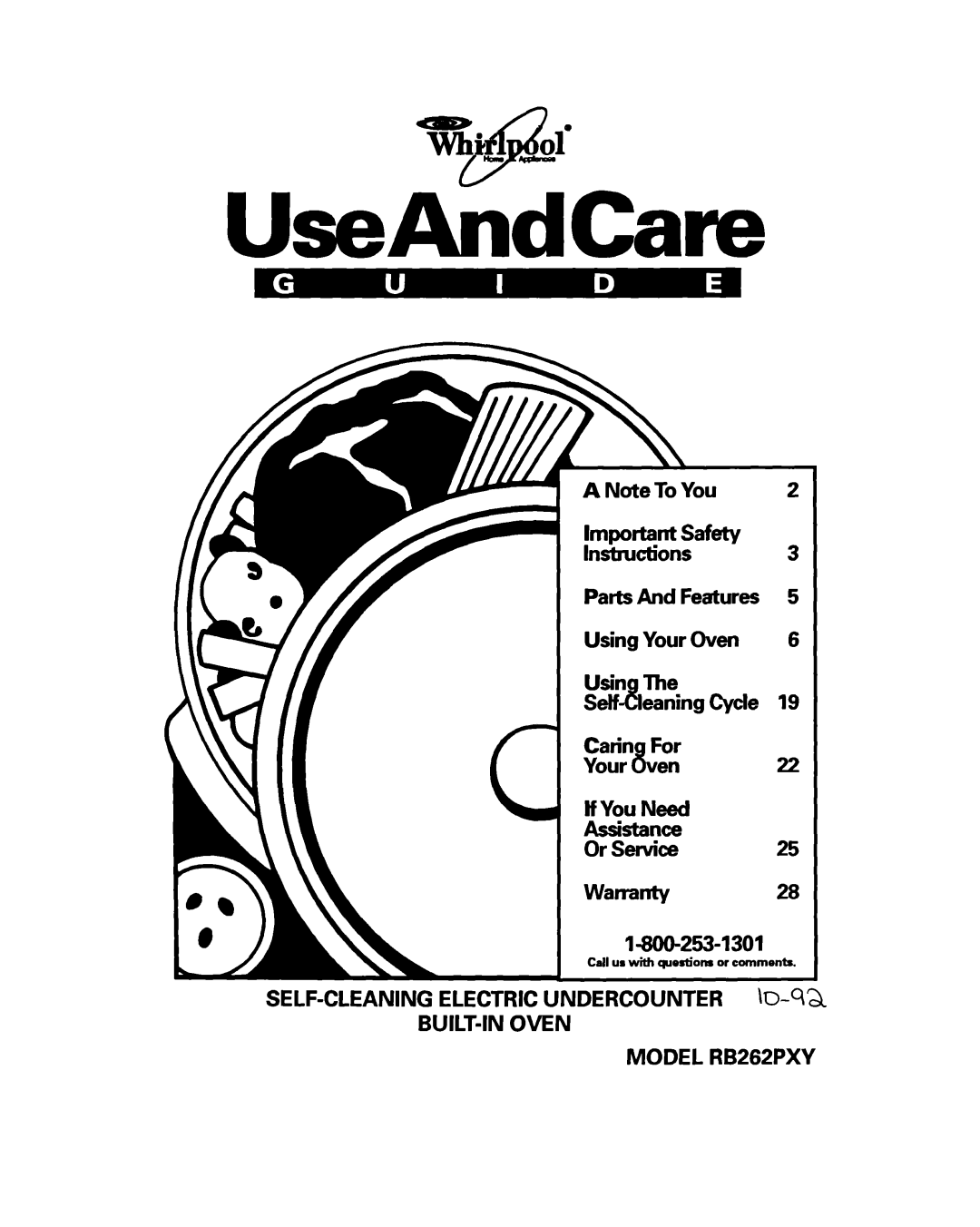 Whirlpool warranty Model RB262PXY 