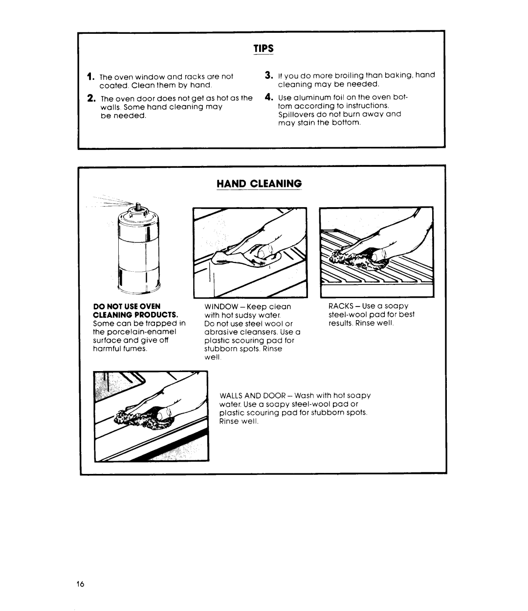 Whirlpool RB270PXK manual Tips, Hand Cleaning 