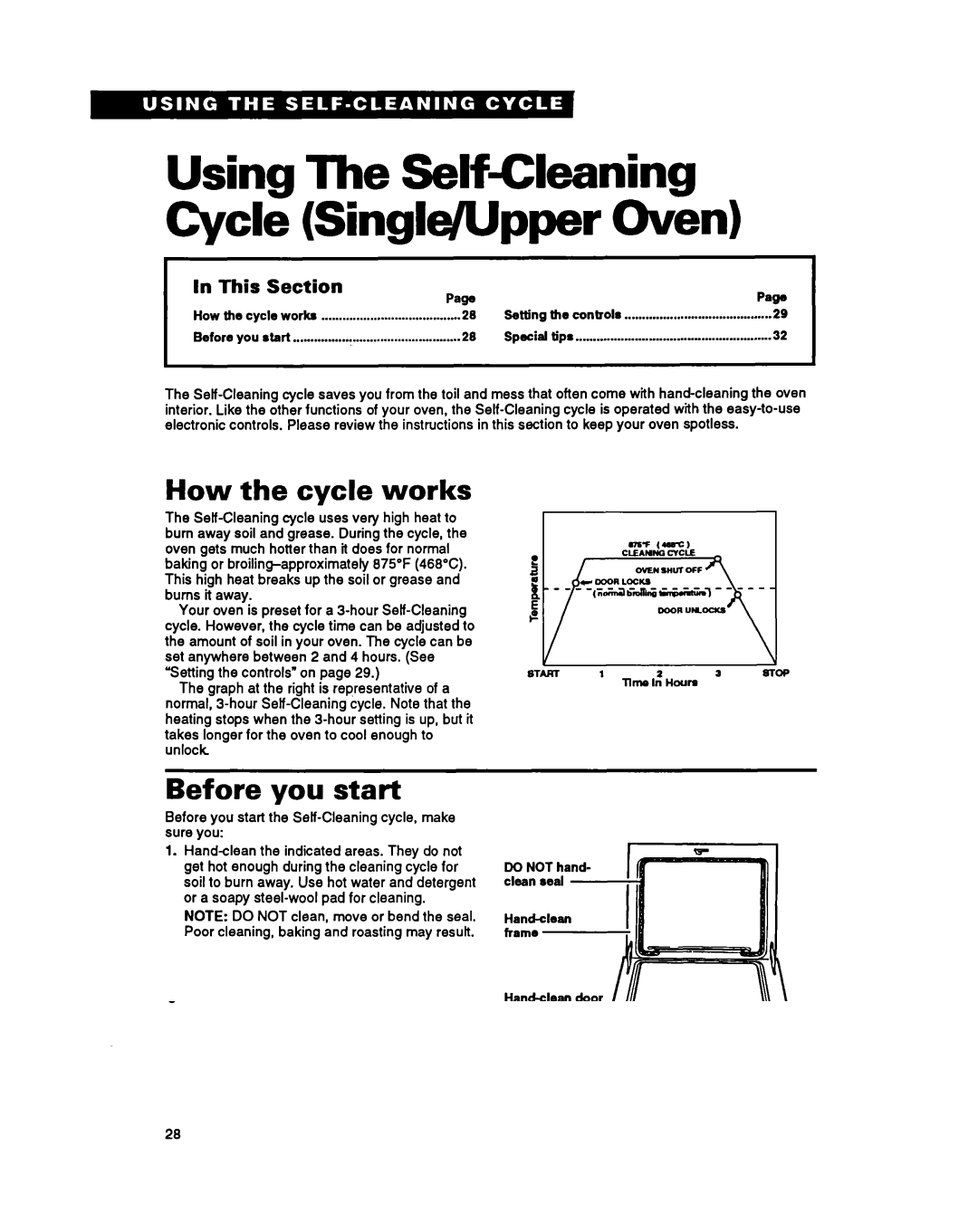 Whirlpool RB770PXY Using The Self-Cleaning Cycle SingleJUpper Oven, How the cycle works, Before you start, This Section 