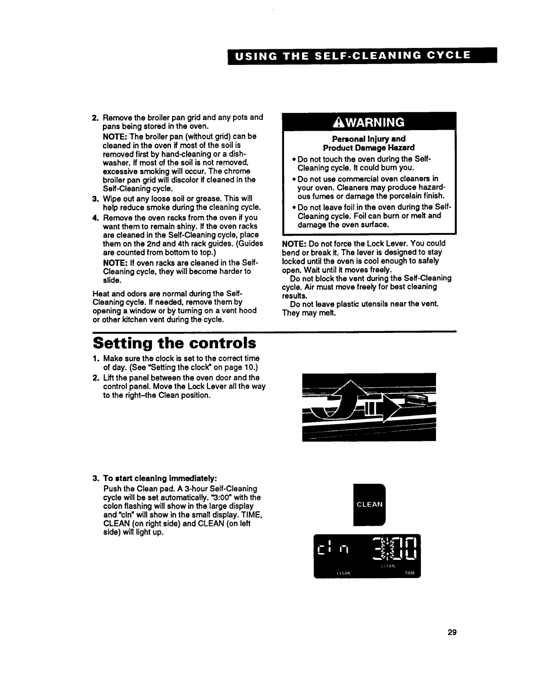 Whirlpool RBIGOPXY, RB270PXY, RB760PXY, RB17OPXY, RB260PXY, RB770PXY warranty Setting the controls 