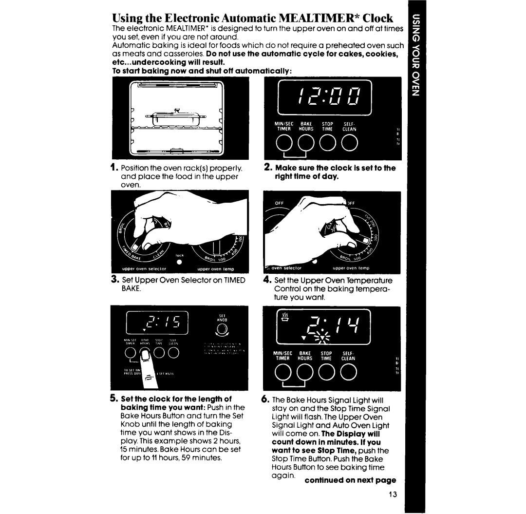 Whirlpool RB275PXK manual Not Use the automatic‘cycle 