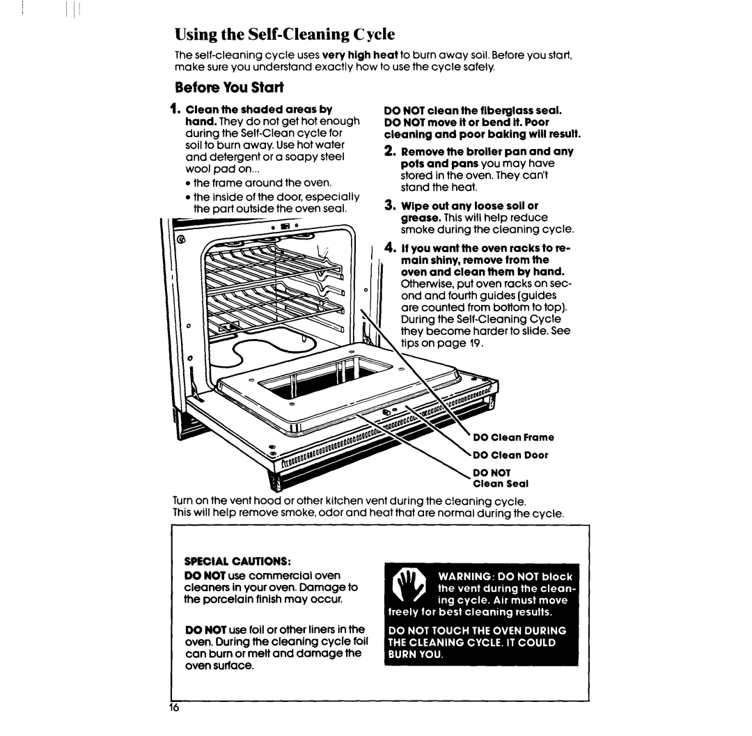 Whirlpool RB760PXT manual Using the Self-Cleaning Cycle, Before You Start, Do not, Special Cautions 