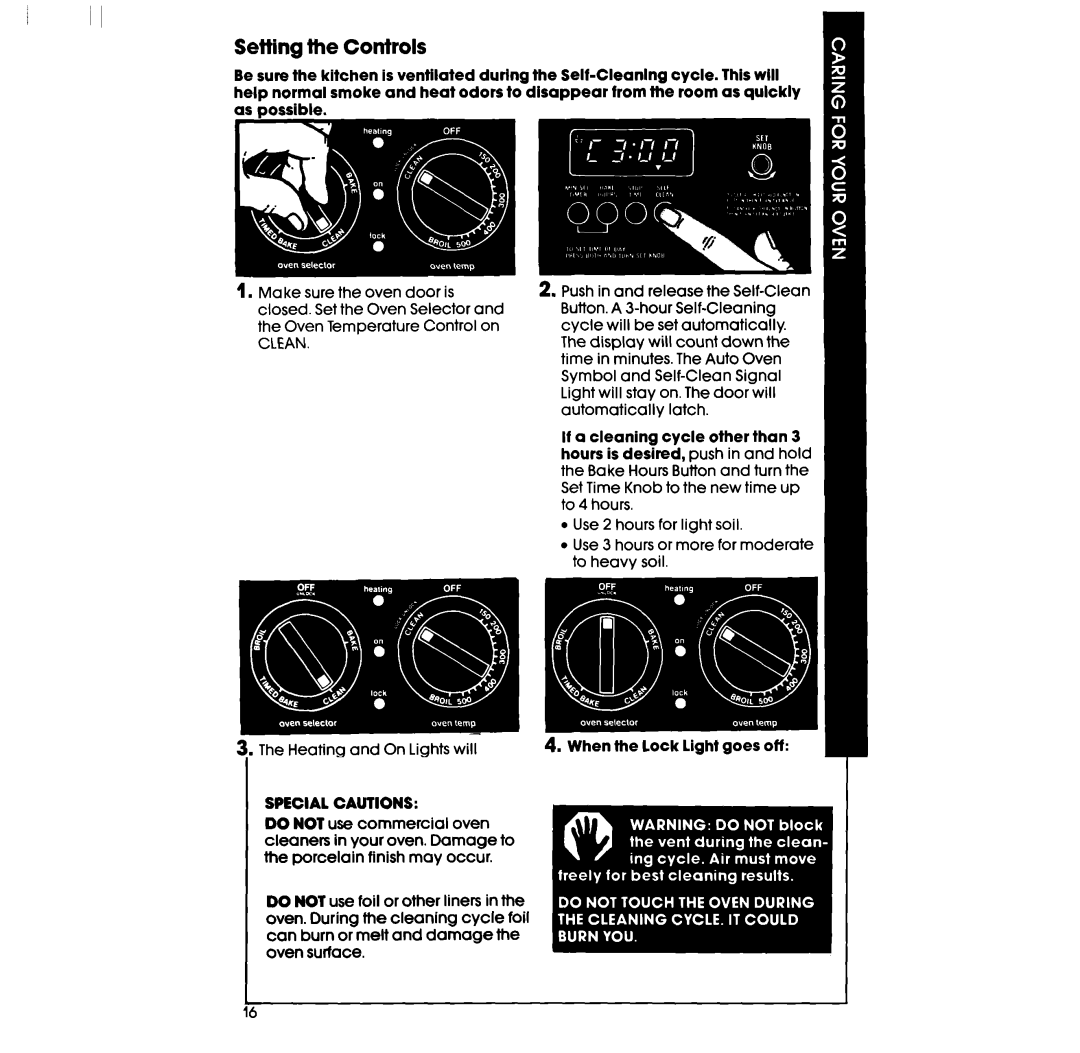 Whirlpool RB760PXT manual Setting the Controls, Clean 