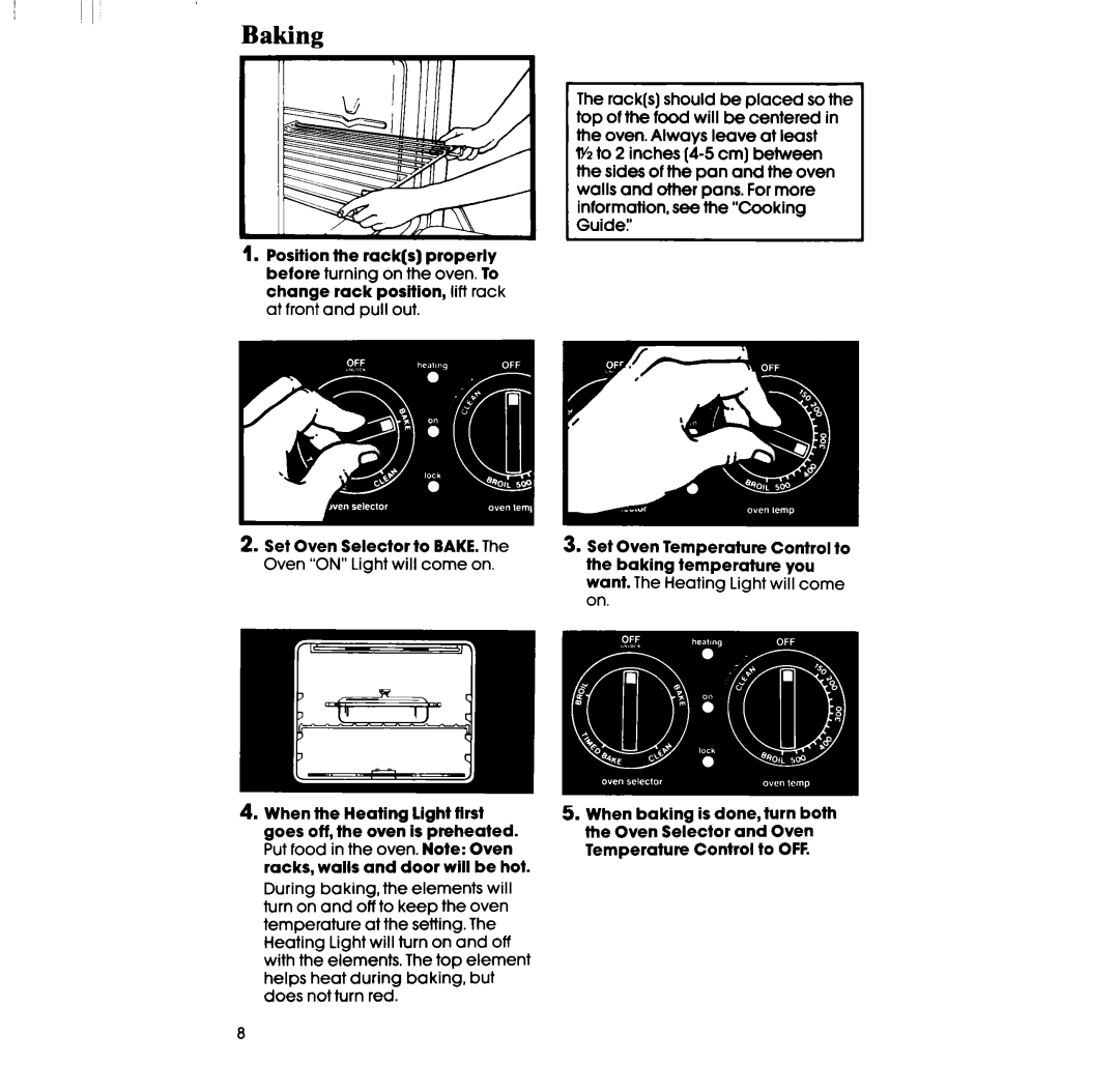 Whirlpool RB760PXT manual Baking 