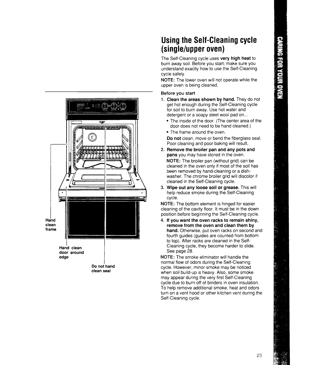 Whirlpool RB160PXX, RB770PXX, RB760PXX, RB170PXX manual Using the Self-Cleaning cycle single/upper oven 