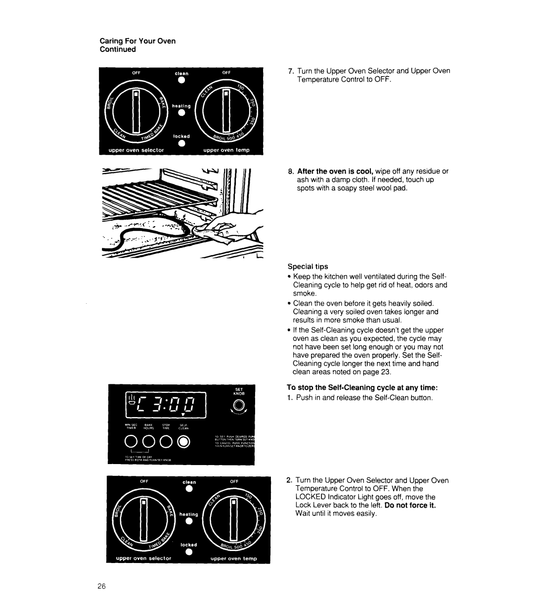 Whirlpool RB170PXX, RB770PXX, RB760PXX, RB160PXX manual Caring For Your Oven Continued 