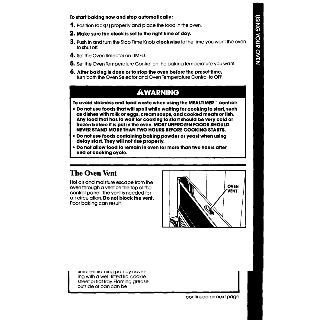 Whirlpool RBIOOOXV, RBIOOPXV manual Oven Vent 