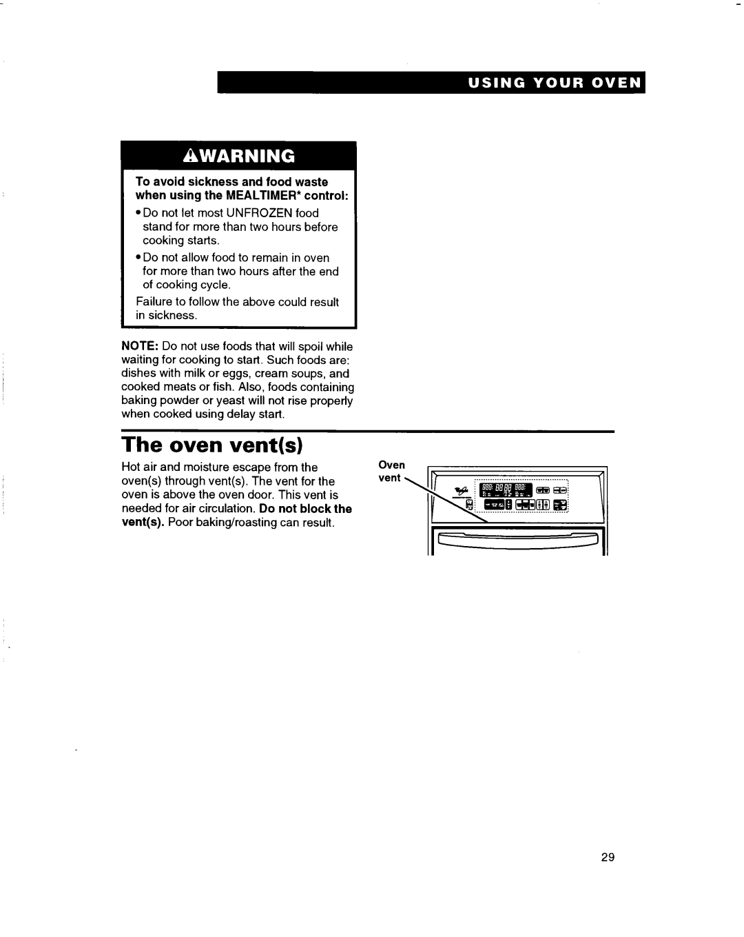 Whirlpool RBD305PD, RBS245PD, RBS305PD, RBS270PD, RBS275PD, RBD275PD, RBD245PD, RBD306PD, RBS240PD, RBD276PD warranty Oven Vents 