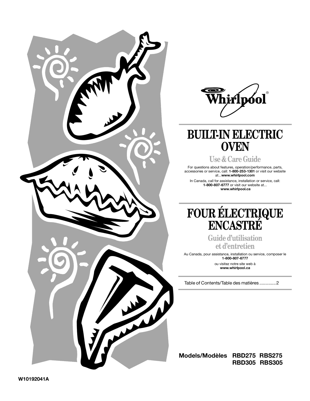 Whirlpool RBS275PV manual Four Électrique Encastré, W10192041A 