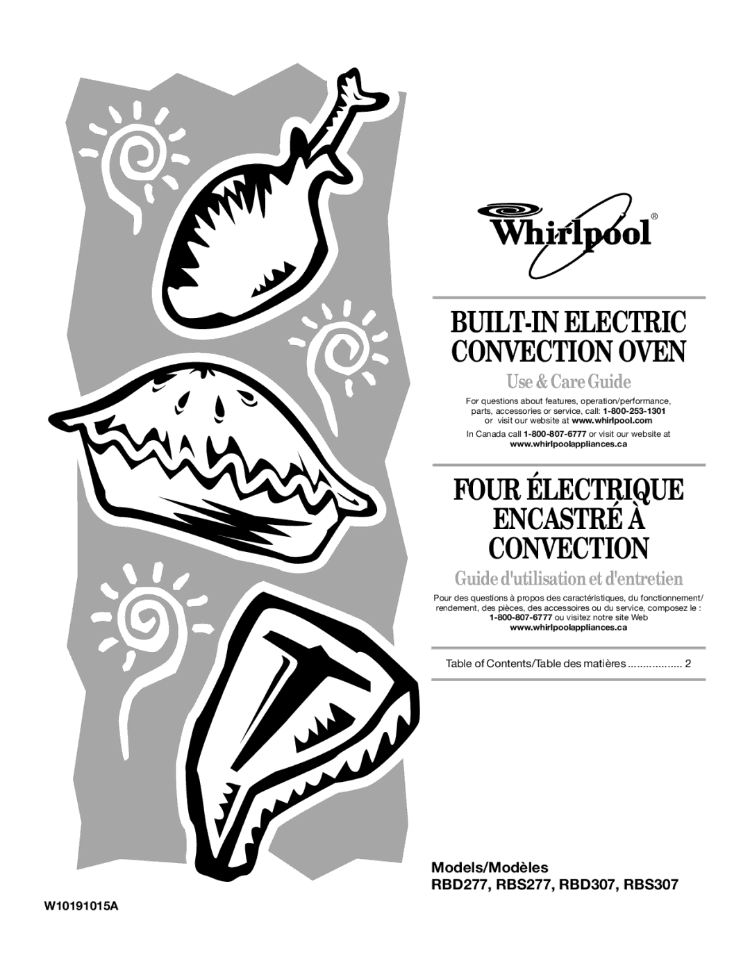 Whirlpool RBD307, RBS277, RBD277, RBS307 manual Four Électrique Encastré À Convection, W10191015A 