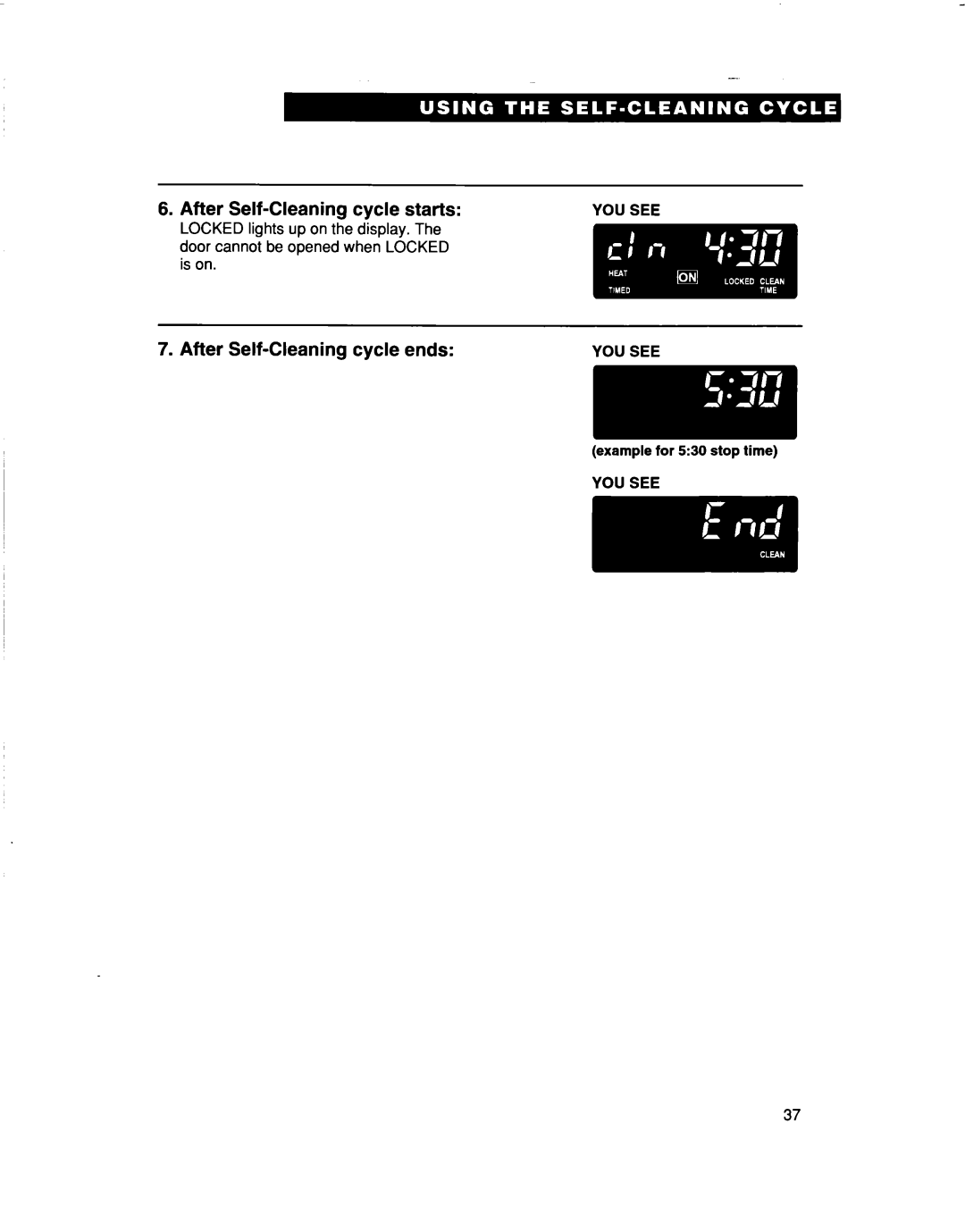 Whirlpool RBS277PD, RBS307PD, RBD307PD, RBD277PD warranty After Self-Cleaning cycle starts 