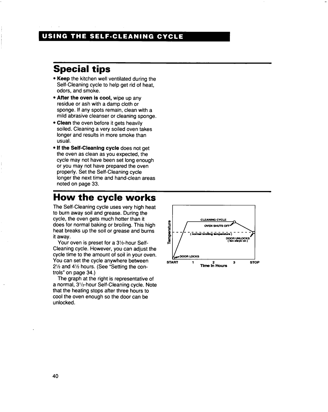 Whirlpool RBS307PD, RBS277PD, RBD307PD, RBD277PD warranty Special tips, How the cycle works 