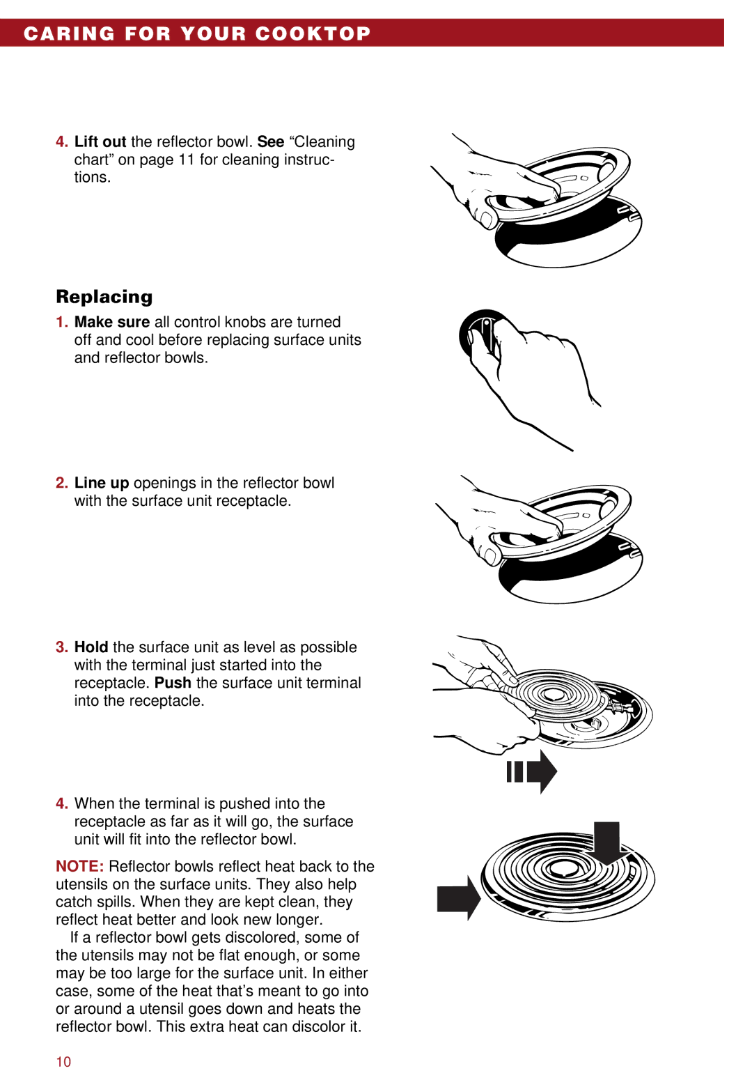 Whirlpool RC8110XA, RC8100XA important safety instructions Replacing 