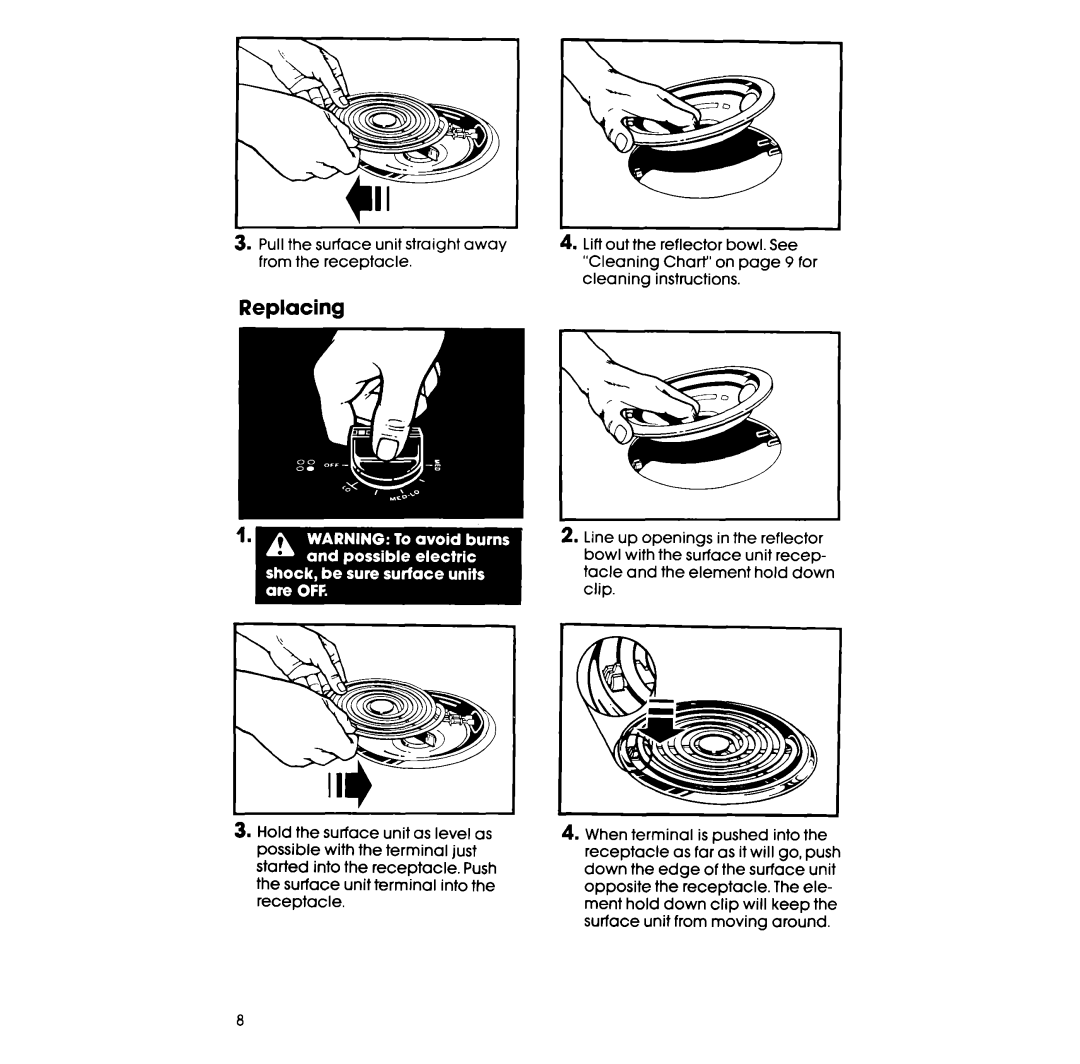 Whirlpool RC8200XV manual Replacing 