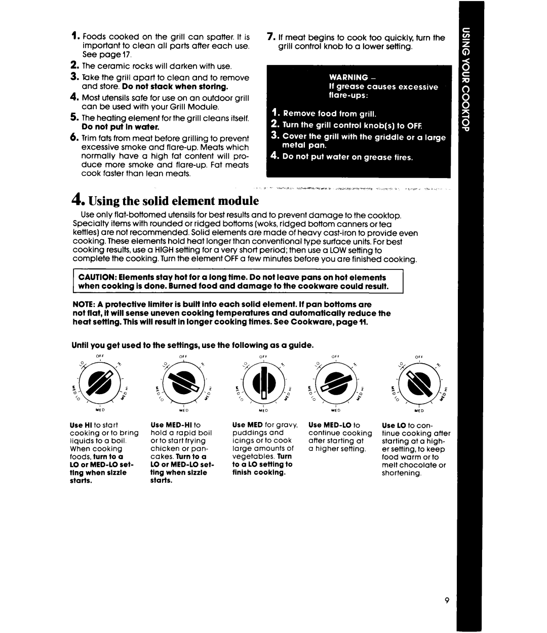 Whirlpool RC8850XRH, RC8350XRH manual Using the solid element module 