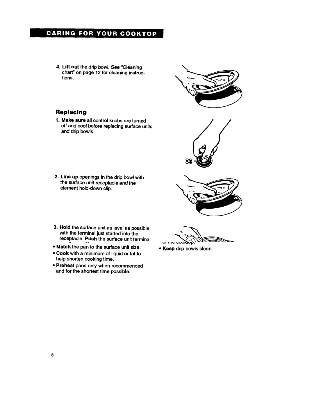 Whirlpool RC8400XA important safety instructions Replacing 