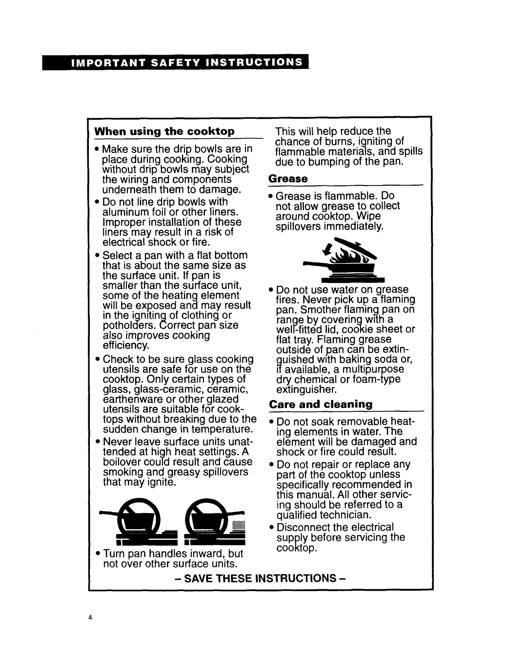 Whirlpool RC8400XA important safety instructions 