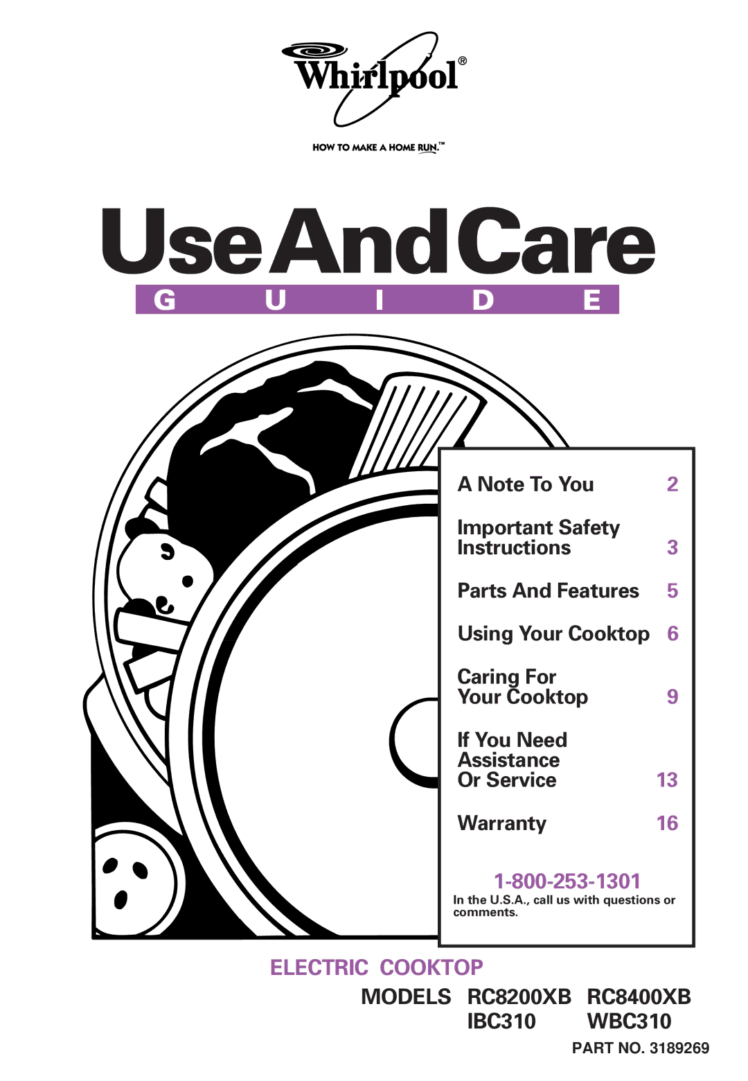 Whirlpool RC8200XB, RC8400XB, WBC310, IBC310 important safety instructions UseAndCare 