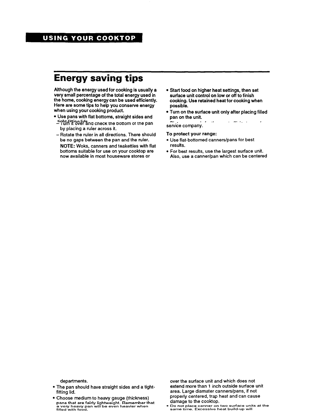 Whirlpool RC8400XY, RC8200XY important safety instructions Energy saving tips 