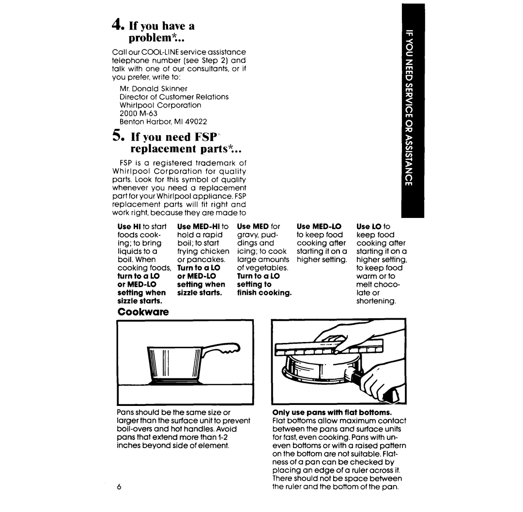 Whirlpool RC8436XT, RC8430XT manual If you have a p&blemJ’, If you need FSP replacement parts? 