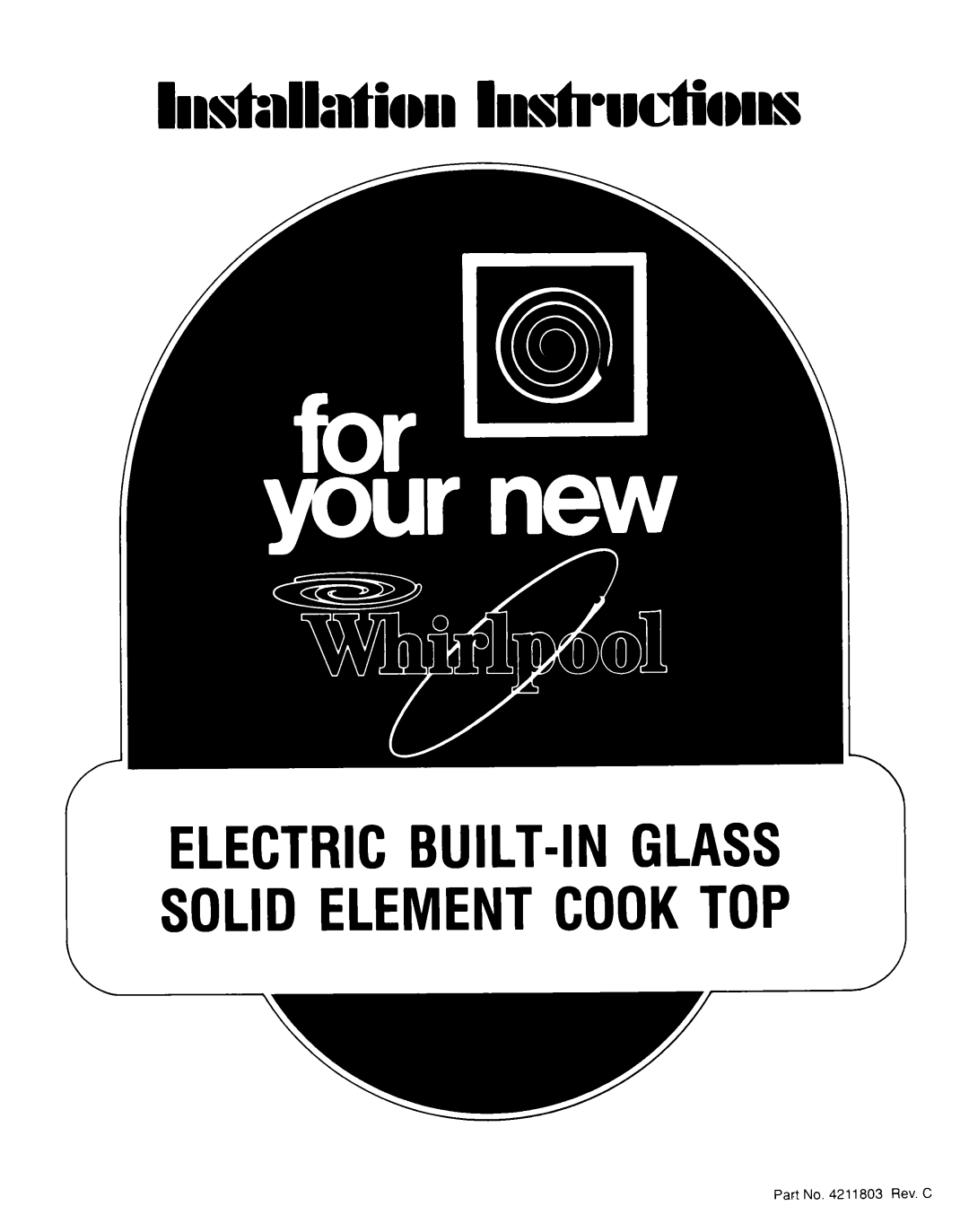 Whirlpool RC8430XTB0 manual ELECTRICBUILT-INGLASS Solidelementcooktop 