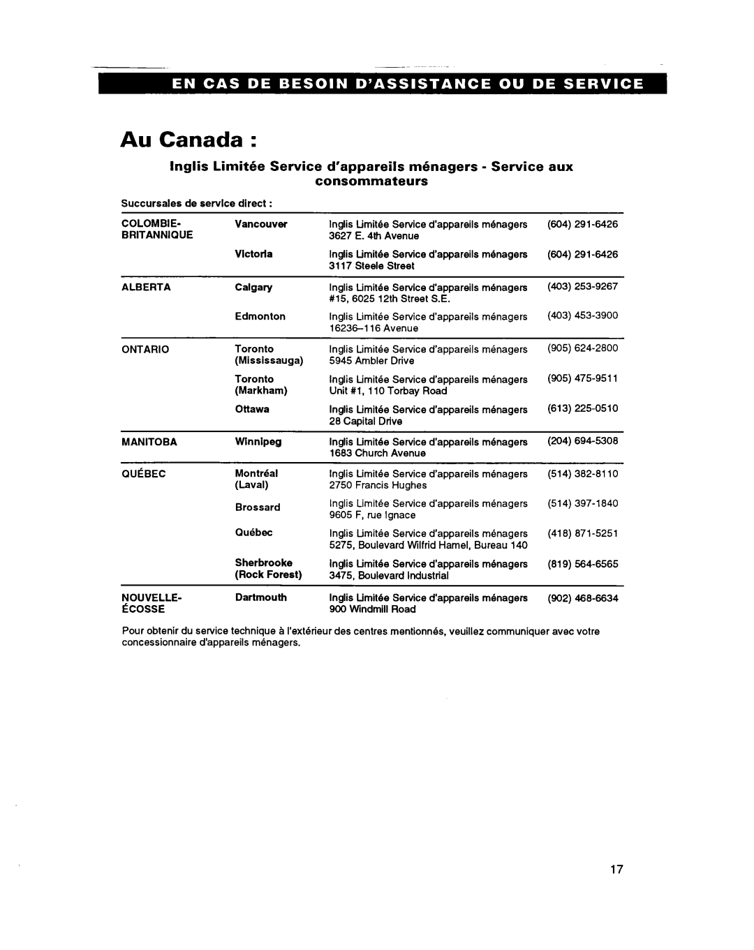 Whirlpool RC864OXB important safety instructions Au Canada, Aux 