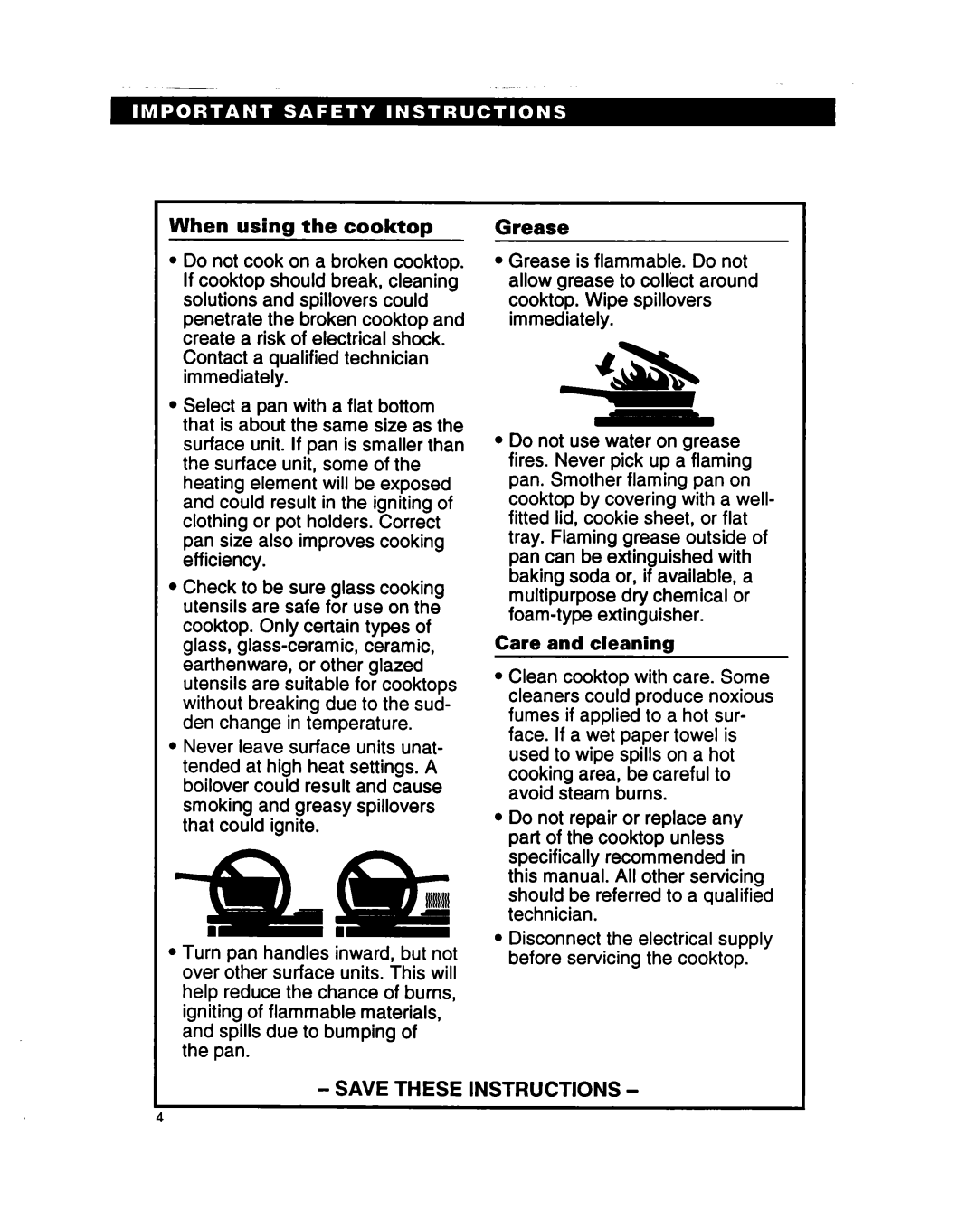 Whirlpool RC864OXB important safety instructions 