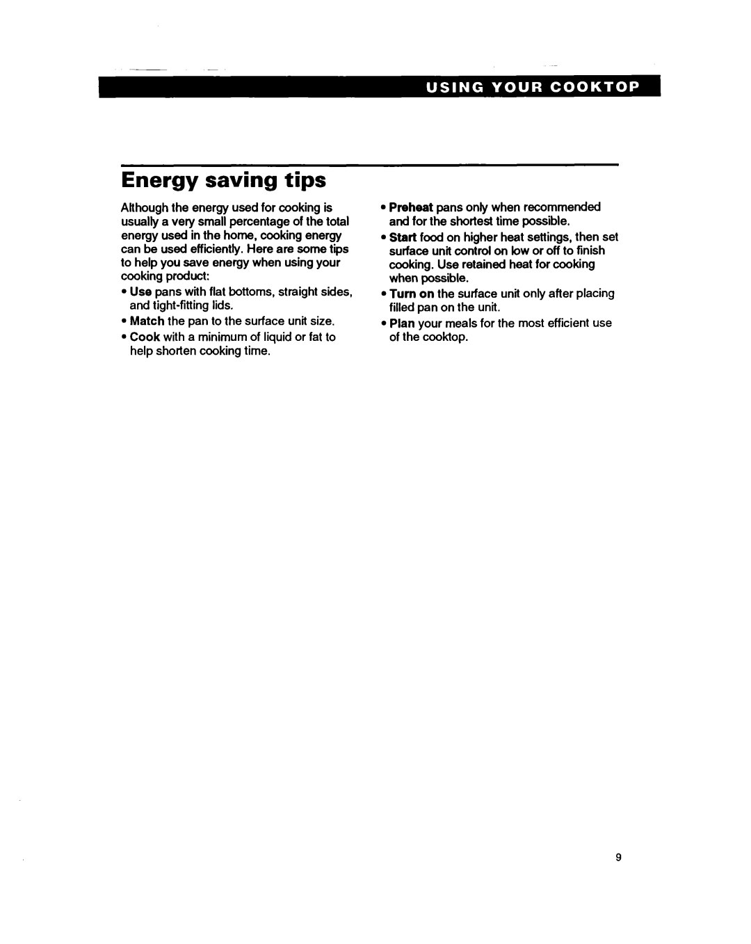 Whirlpool RC864OXB important safety instructions Energy saving tips 